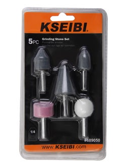 KSEIBI Grinding Stones Set/5PC, Aluminum Oxide, Grinding Stone Set of 10 Pc Stone Rotary Grinding Bits with 1/4 Inch and 1/8 Inch Shank, Stone Grinding Bits for Polishing, Deburring, Carving and Engraving.  - Image 5
