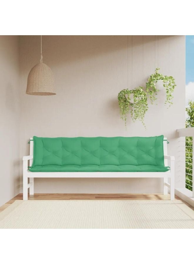 فيداكسل وسائد مقاعد البدلاء في الحديقة 2 PCS الأخضر 200x50x7cm النسيج أوكسفورد  - Image 1