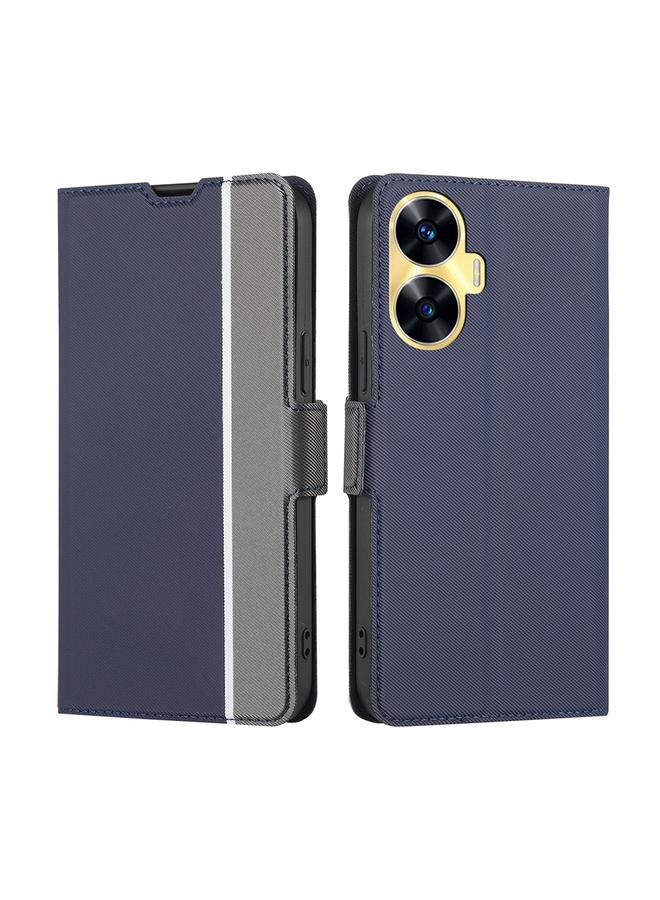 S-TOP Case For Realme C55 4G Twill Texture Side Buckle Leather Phone Case - Image 1