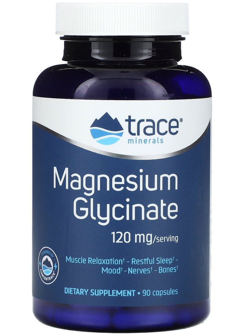 Trace Minerals Magnesium Glycinate, 120 mg, 90 Capsules