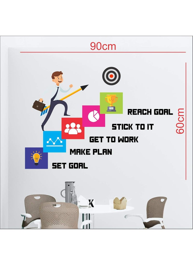 StickMe - StickMe 'Career - Reach Goal - Office Inspirational Motivation Wall Sticker ' -SM717 (Multi Colour, Vinyl - 90cm X 60 cm) - Image 1