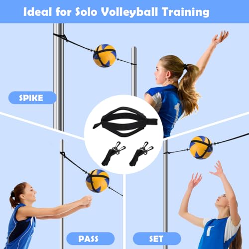 ENERACES Solo Volleyball Trainer Pro Kit with Rebounder – All-in-One Volleyball Training Equipment for Serving, Spiking & Setting Practice, Youth & Teen Practice Gift with Stickers & Bracelet - Image 5