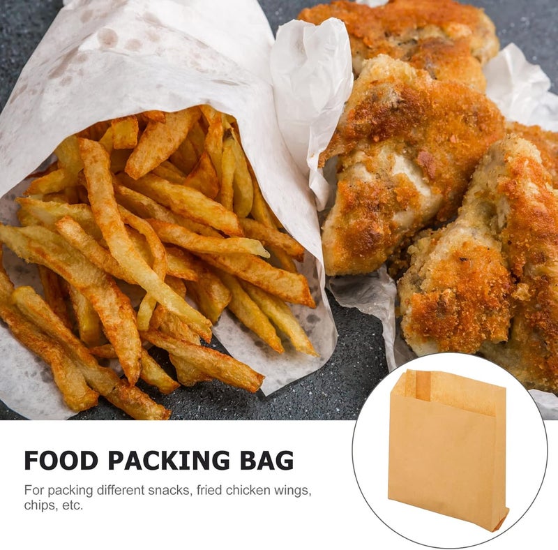 klarako 50pcs fried food bag disposable snack bag disposable shredded cake bag paper food bag chicken wing wrapping bag snack container disposable food bag paper bag chicken wings - Image 5