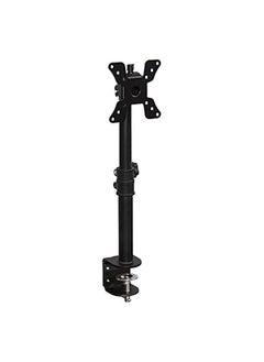 Single VESA Monitor Mount | Vertical Monitor Desk Stand | Telescoping Pole Height Adjustable | Fits 19 20 21 22 23 24 27 29 30 Inch Computer PC Screens | C-Clamp Base