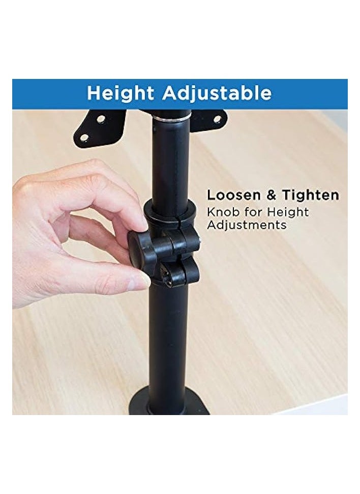 PROMASS - Single VESA Monitor Mount | Vertical Monitor Desk Stand | Telescoping Pole Height Adjustable | Fits 19 20 21 22 23 24 27 29 30 Inch Computer PC Screens | C-Clamp Base - Image 1