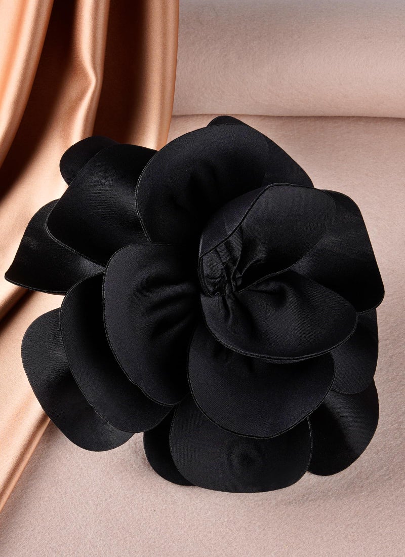 Zinniday Black Large Flower Fascinators - 2026 Rose Fascinator Hats Cocktail Wedding Headpiece 1920s 50s Floral Tea Party Hat for Women Prom Event Halloween Renaissance Accessories - Image 4
