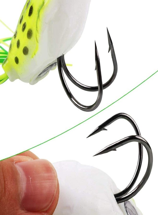 RAJry Weedless Fishing Hook Fish Top Water Frog Lure 2 Pcs Realistic Prop Frog Soft Swimbait Floating Bait with Weedless Hooks for Freshwater Saltwater - Image 5