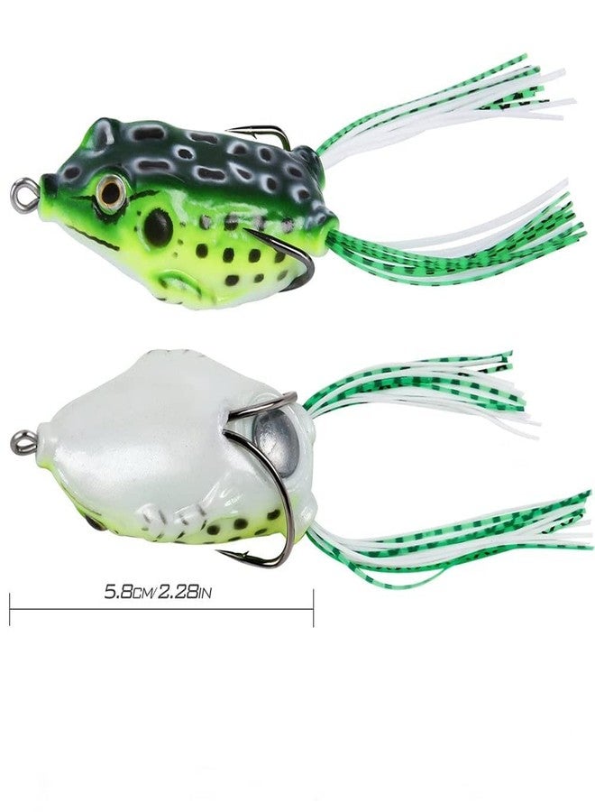RAJry Weedless Fishing Hook Fish Top Water Frog Lure 2 Pcs Realistic Prop Frog Soft Swimbait Floating Bait with Weedless Hooks for Freshwater Saltwater - Image 3