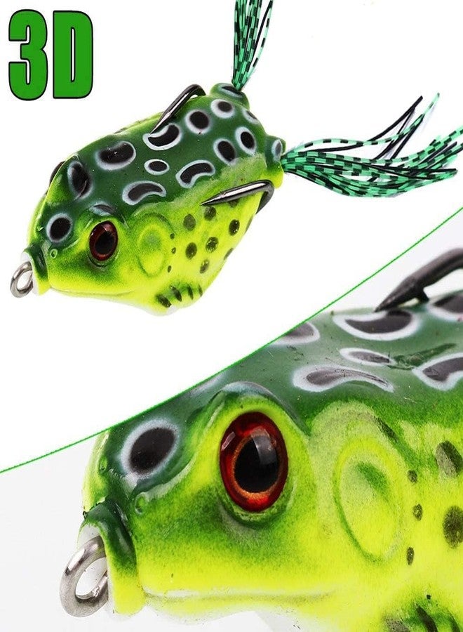 RAJry Weedless Fishing Hook Fish Top Water Frog Lure 2 Pcs Realistic Prop Frog Soft Swimbait Floating Bait with Weedless Hooks for Freshwater Saltwater - Image 4