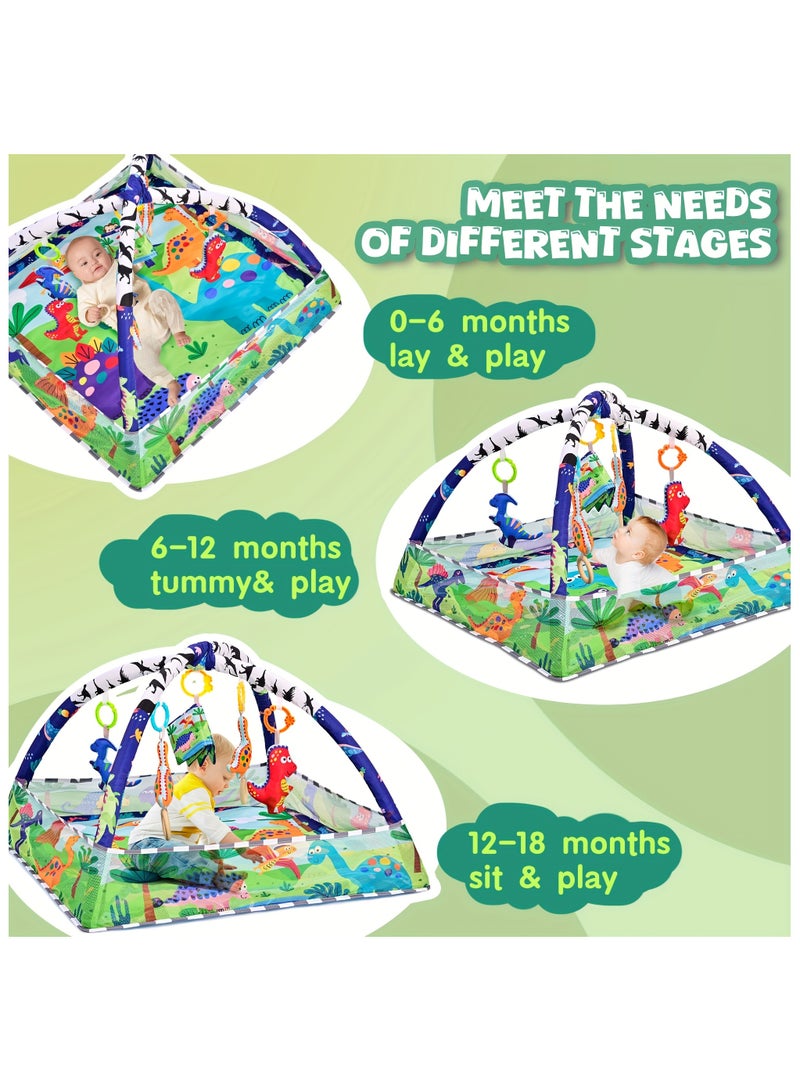 ASIV Baby Play Mat with 4 Detachable Hanging Toys – Large Crawling Mat for Newborns, Infants & Toddlers – Soft Floor Activity Gym for Boys & Girls - Image 2