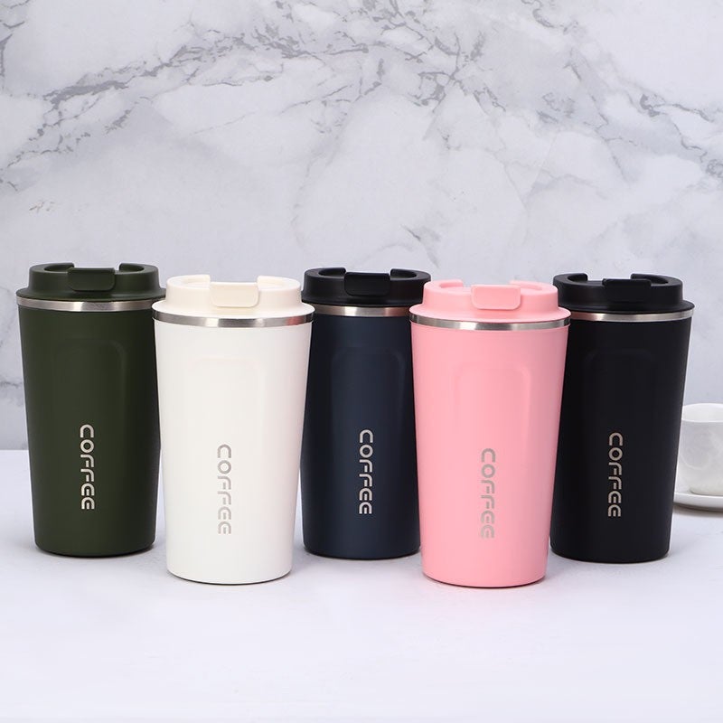 New Stainless Steel Double-Layer Coffee Cup Creative Mark Office Water Cup Car Portable Thermos Cup - Image 3