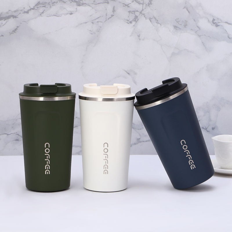 New Stainless Steel Double-Layer Coffee Cup Creative Mark Office Water Cup Car Portable Thermos Cup - Image 4