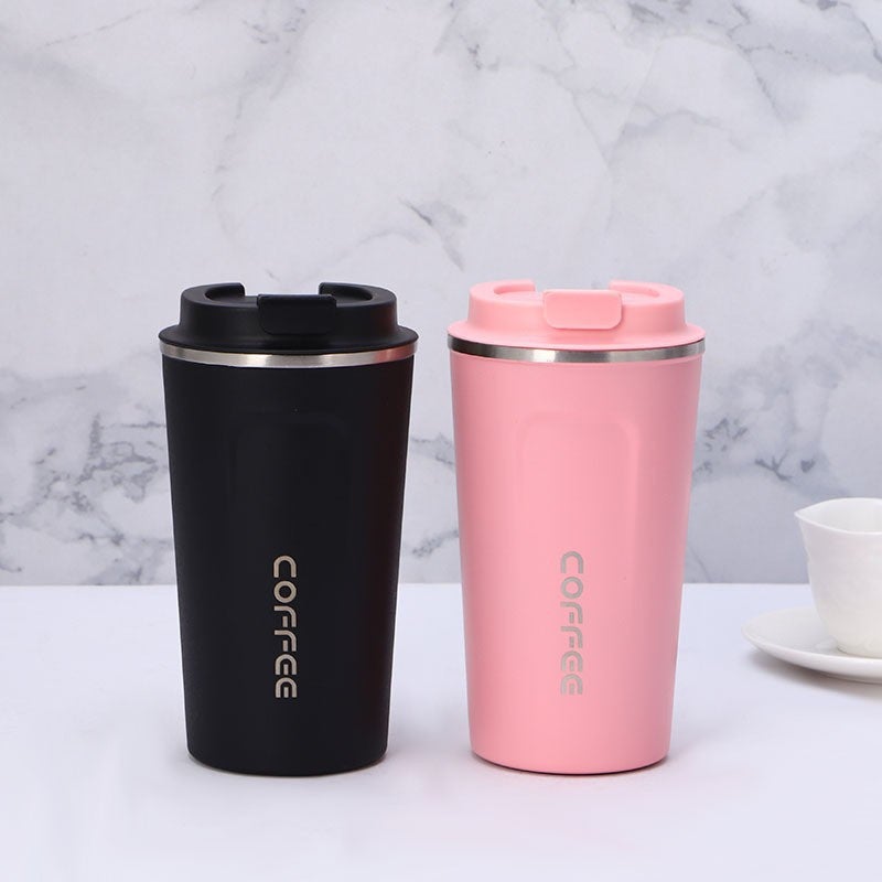 New Stainless Steel Double-Layer Coffee Cup Creative Mark Office Water Cup Car Portable Thermos Cup - Image 5