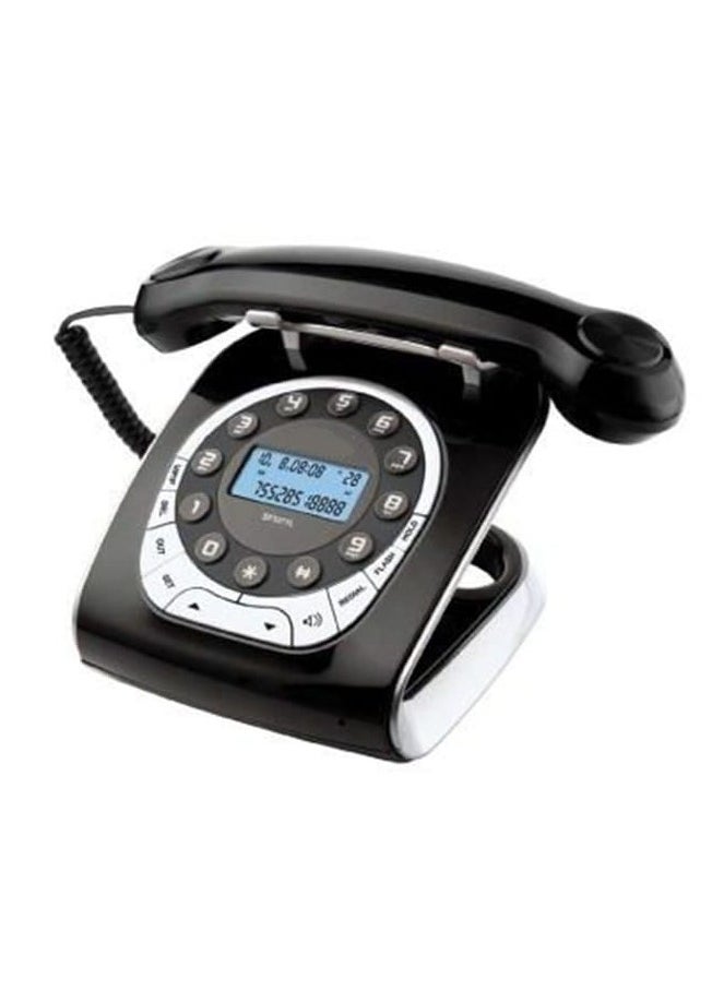 Generic - Retro Telephone with 12 Digits, 8 Ringtone and Thunder Proof Solid Built Quality with VIP Number Setting and Classic Design Hands Free Function with LCD Backlight and Auto Redial Black - Image 1