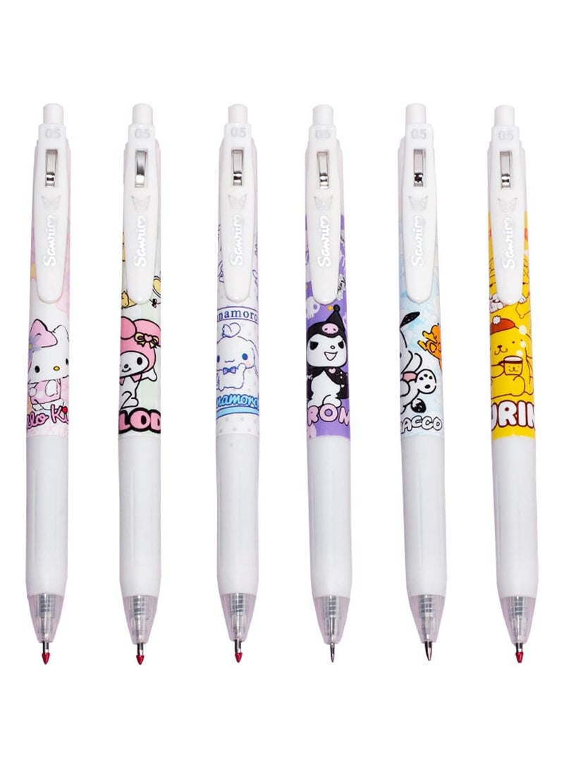 Anime Cartoon Sanrio Gel Ink Pens Set, Kawaii Cute Neutral Black Ink 0.5mm Press Retractable Pen for Office School Supplies, 24 Pcs - Image 1