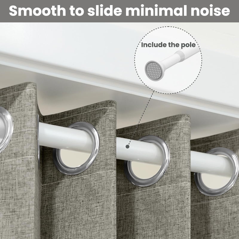 A-jazz AJAZZ 100% Blackout Accordion Doors Interior Invisible Folding Door Magnetic Door Curtain for Bedroom Living Room Doorway Curtain Sets Included Rod, 1Pack, W45 x L80 Inch, Grey - Image 3