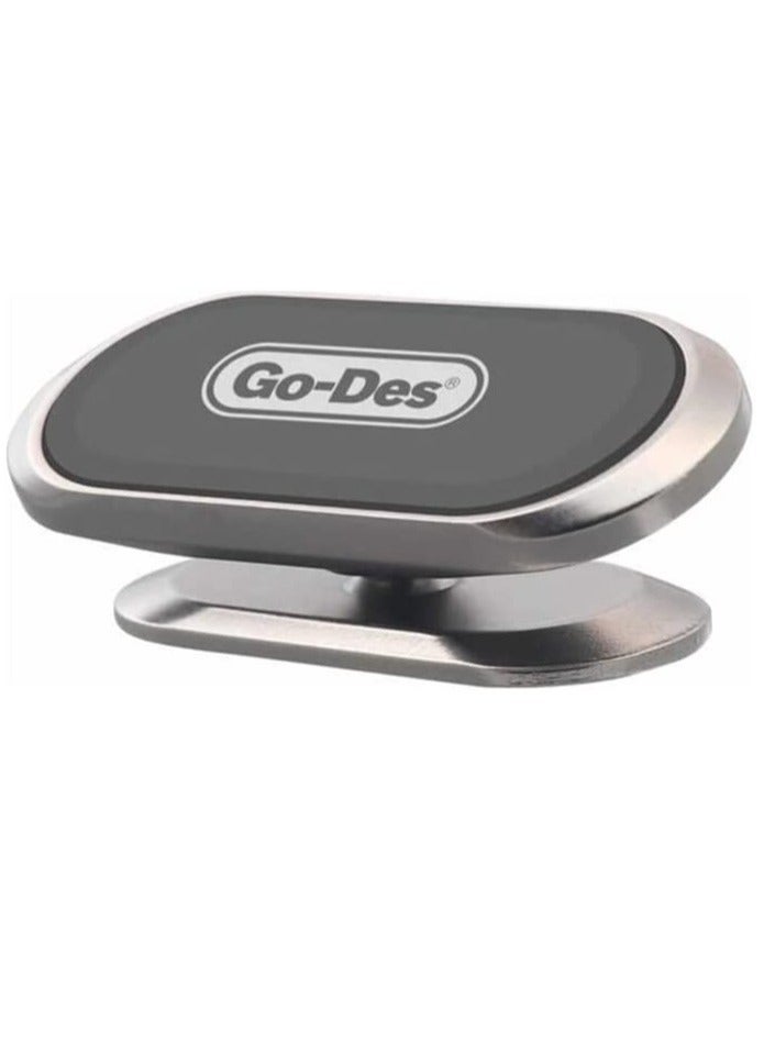 GO-DES حامل هاتف محمول صغير من Go-Des GD-HD708، حامل هاتف مغناطيسي للسيارة، حامل هاتف محمول عالمي للسيارة قابل للتعديل 360 درجة لهاتف iPhone أسود-رمادي (النوع B) - Image 1
