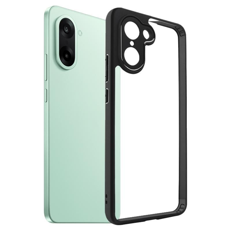 erorex For OnePlus Ace 5 Racing / Nord CE5 Frosted TPU + Transparent PC Phone Case(Black) - Image 1