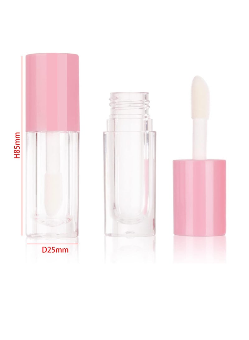 COSIDEA 30pcs Pink Empty 6ml 0.2oz Lip Gloss Tubes with Big Doe Foot Wand Round Lip gloss Container Concealer Tube Cosmetic Packing Container Bulk Wholesale - Image 2
