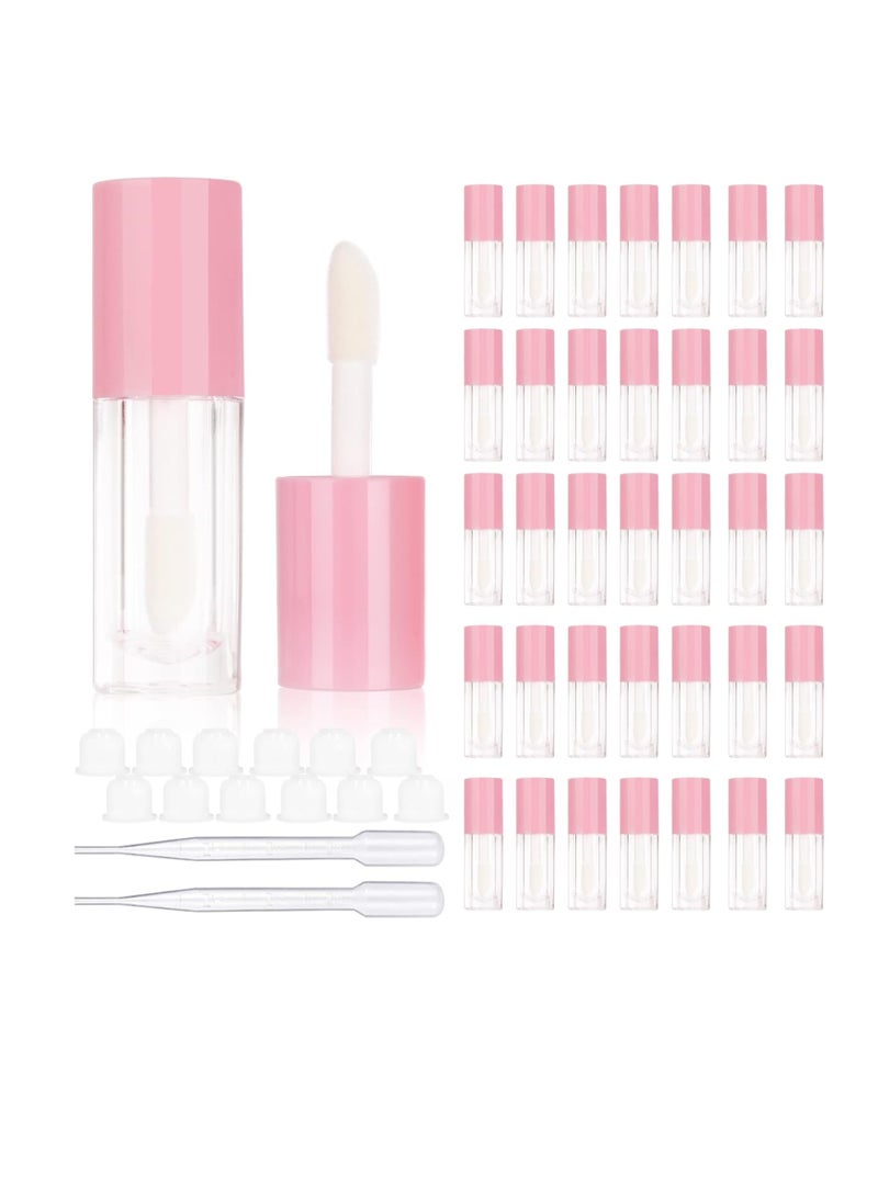 COSIDEA 30pcs Pink Empty 6ml 0.2oz Lip Gloss Tubes with Big Doe Foot Wand Round Lip gloss Container Concealer Tube Cosmetic Packing Container Bulk Wholesale - Image 1