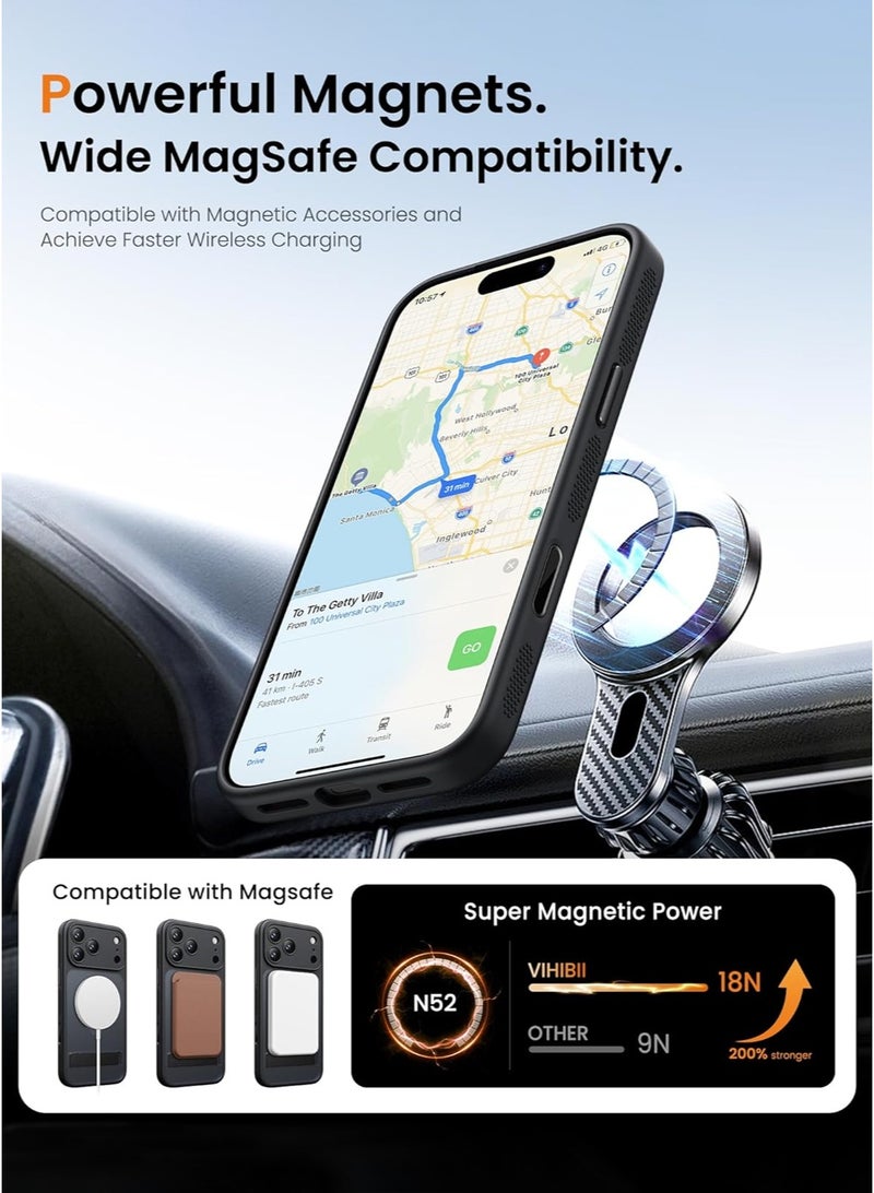 CAYGA iPhone 17 Pro Max Magnetic Case, [Upgraded] 360° Airflow Cooling System with Side Heat Dissipation Vents, Premium Floating Action Button, Military-Grade Drop Protection with Camera Protection, Anti-Fingerprint Matte Back - 6.9 inch - Image 3