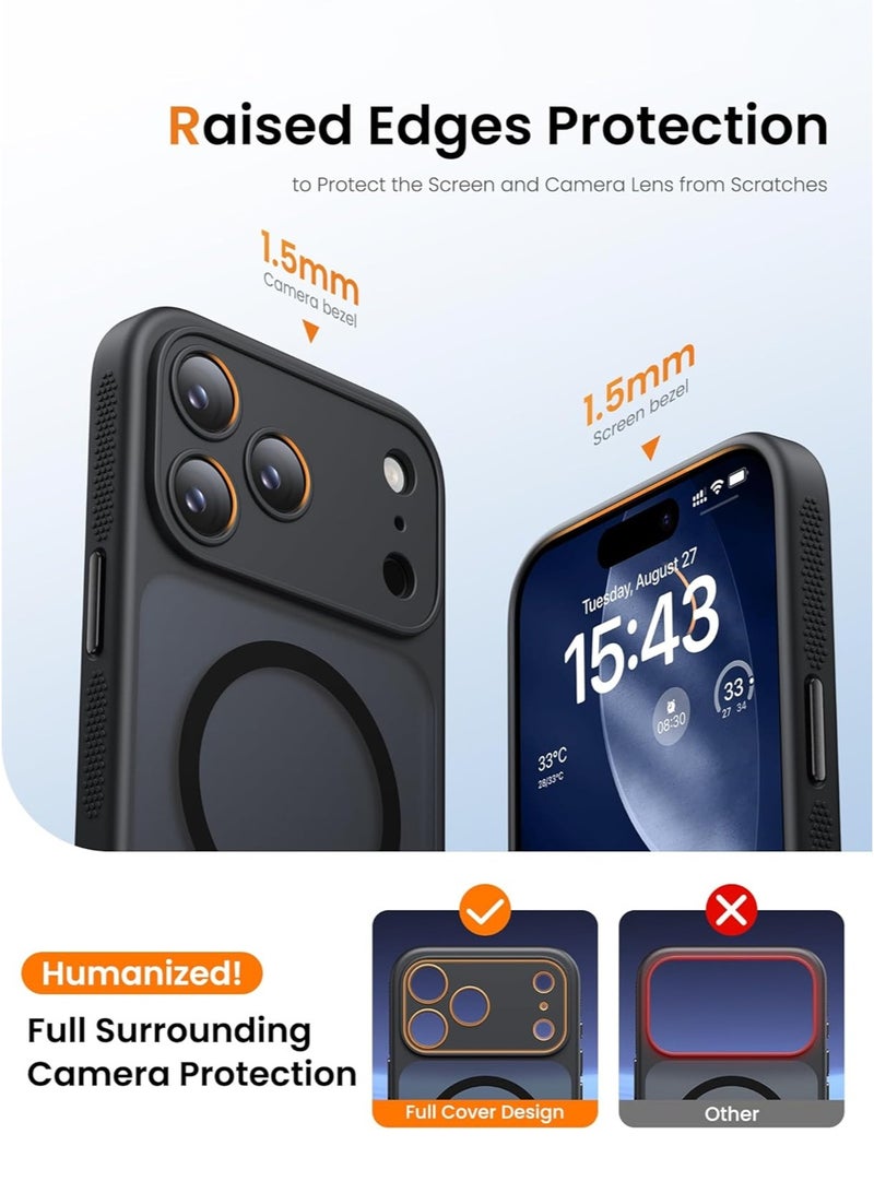 CAYGA iPhone 17 Pro Max Magnetic Case, [Upgraded] 360° Airflow Cooling System with Side Heat Dissipation Vents, Premium Floating Action Button, Military-Grade Drop Protection with Camera Protection, Anti-Fingerprint Matte Back - 6.9 inch - Image 2