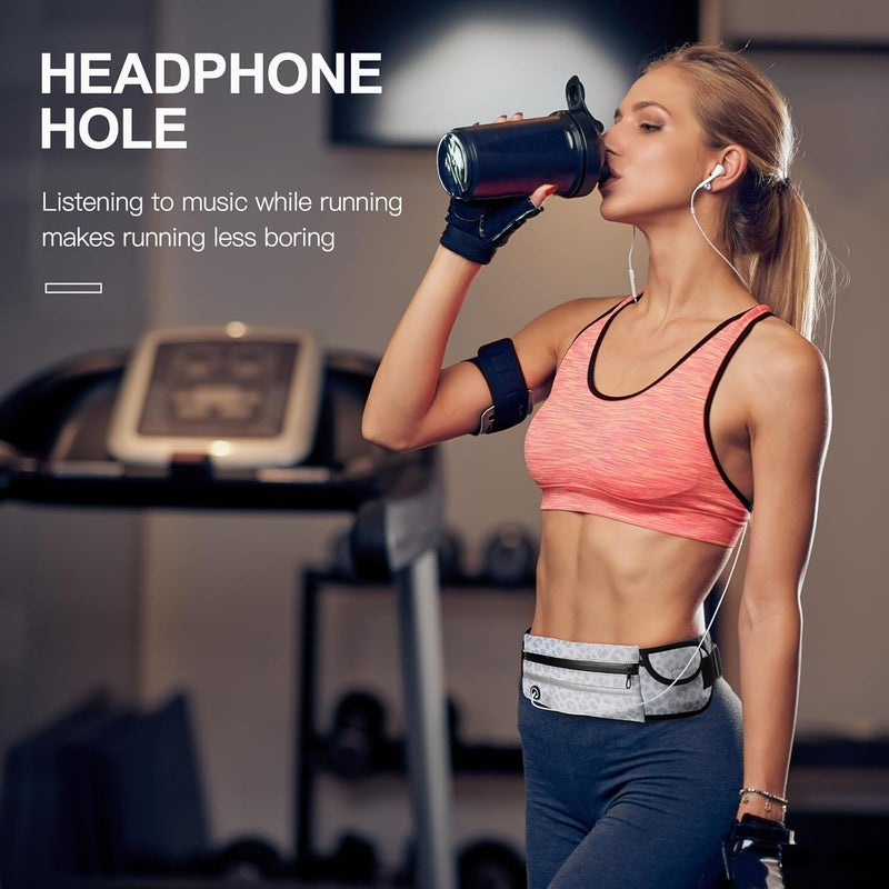 Jueachy Running Belts for Women Waterproof Fanny Pack Running Waist Pouch Phone holder Adjustable Sports Money Belt with Headphone Port - Image 3