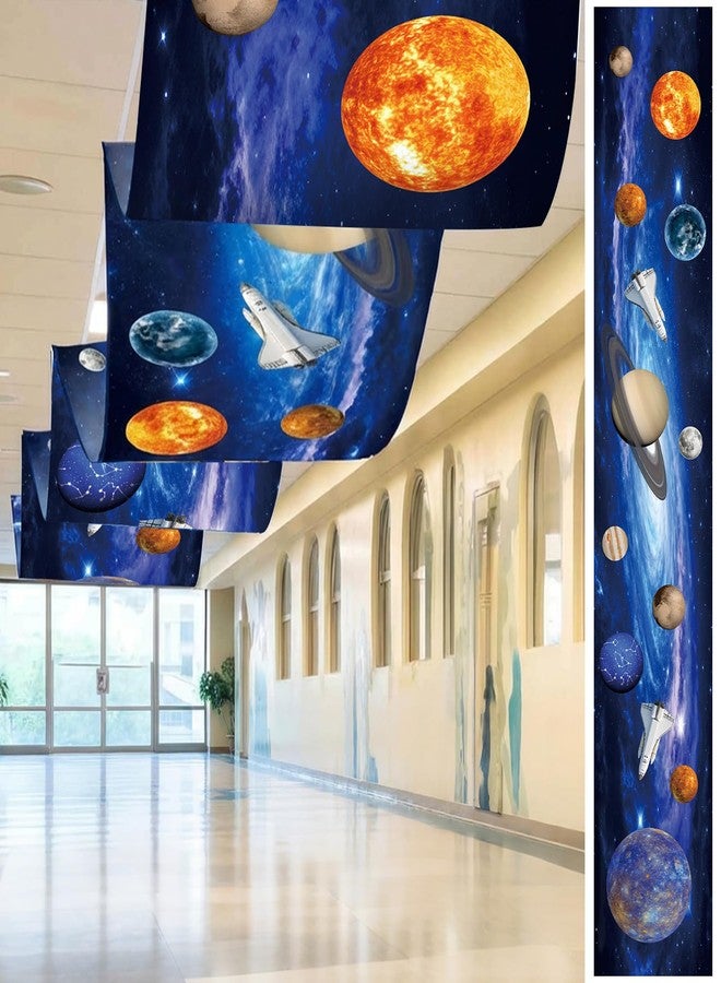 Feifeiya 3 Pcs Solar System Party Decorations 24 Inch x 12 ft Vbs 2026 Decoration Outer Space Theme Ceiling Decor for Space Summer Vocation Church Sunday School Classroom Birthday Party Decor Supplies - Image 1