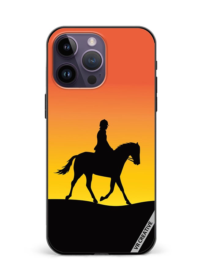 VR CREATIVE Protective Case Cover For Apple iPhone 15 Pro Max Horse Man Silhouette Design Multicolour - Image 1