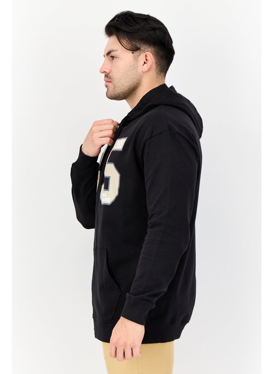 Paul Frank Men Printed Long Sleeves Full Zip Hoodie, Black  - Image 2