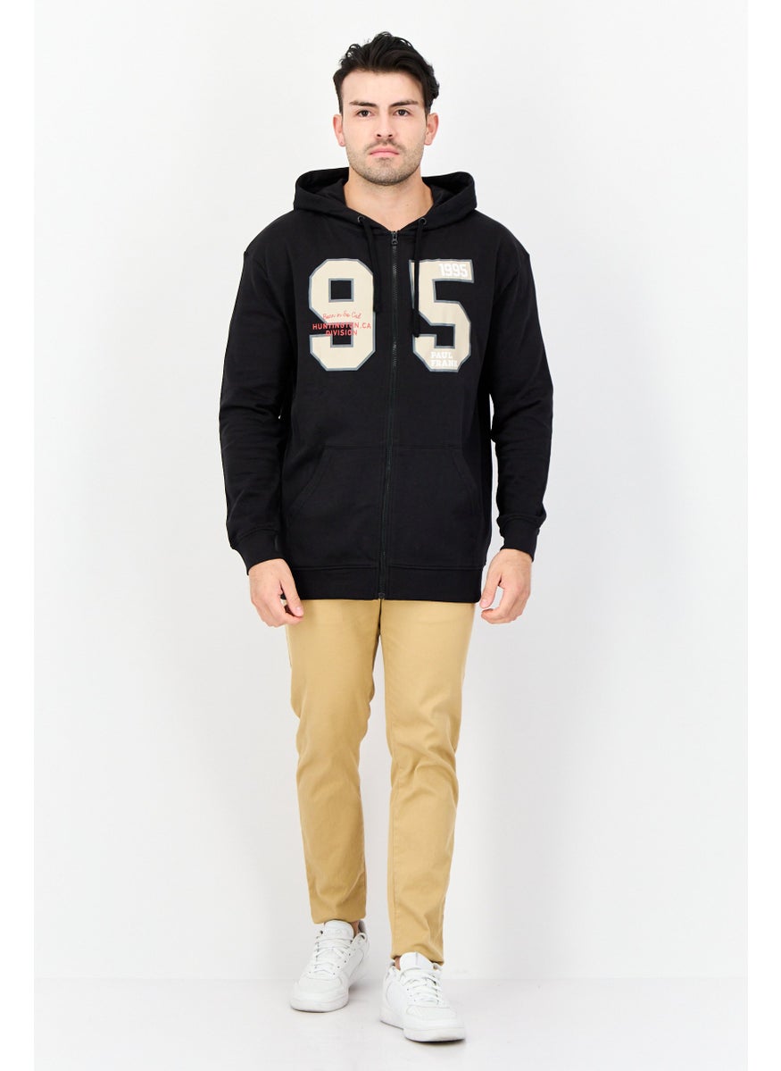 Paul Frank Men Printed Long Sleeves Full Zip Hoodie, Black  - Image 3