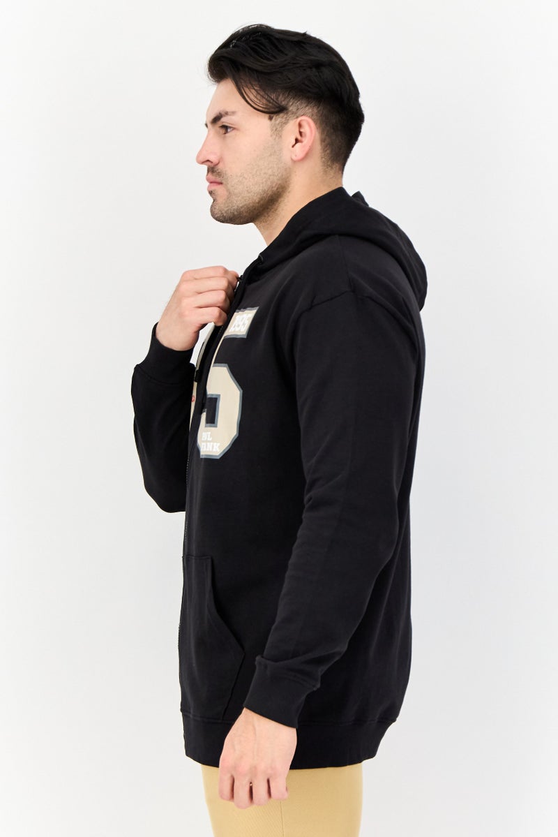 Paul Frank Men Printed Long Sleeves Full Zip Hoodie, Black - Image 2