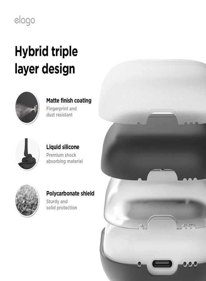 elago Liquid Hybrid Case Compatible with AirPods 4th Generation Case - Compatible with AirPods 4 Case Cover, Triple Layer Protection, Wireless Charging, Shock Resistant, Easily Cleaned (Black) - Image 3