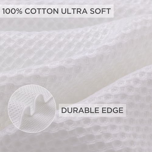 joybest Cotton Kitchen Dish Cloths, 8-Pack Waffle Weave Ultra Soft Absorbent Dish Towels Washcloths Quick Drying Dish Rags, 12x12 Inches, White - Image 4