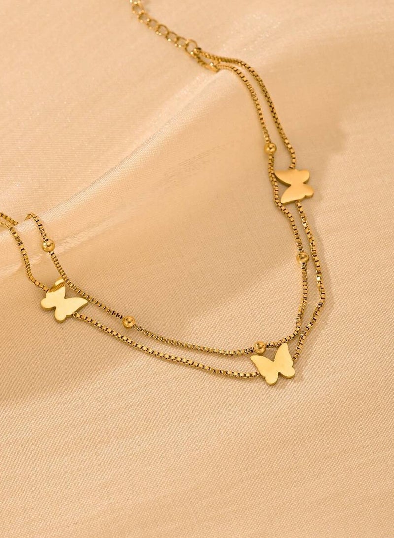 جوليري بالاس خلخال نسائي من الاستانلس ستيل مطلي باللون الذهبي عيار ١٨ - Image 2