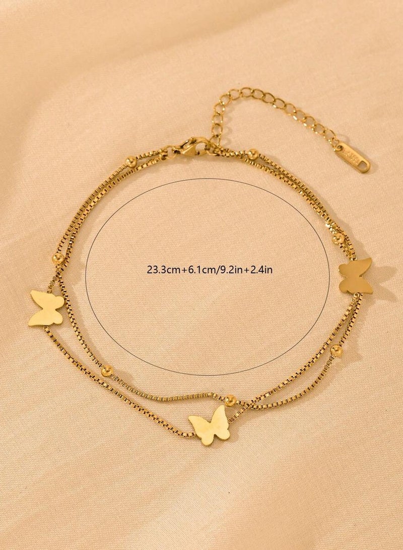 جوليري بالاس خلخال نسائي من الاستانلس ستيل مطلي باللون الذهبي عيار ١٨ - Image 4