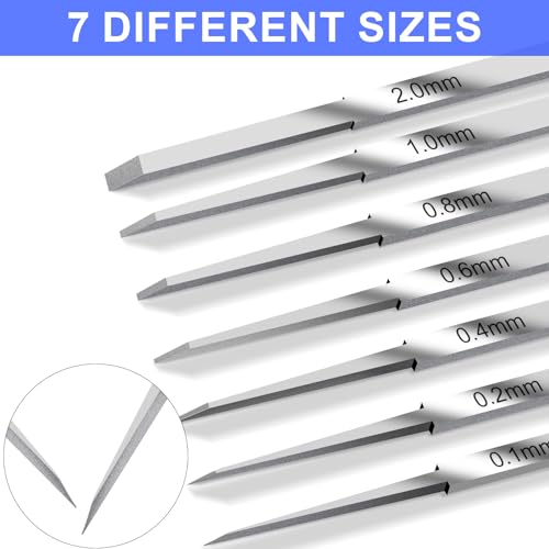 DULIWO Prime Model Scriber Gundam Resin Carved Scribe Line Hobby Cutting Tool Chisel, Model Chisel with 7 Blades (0.1/0.2/0.4/0.6/0.8/1.0/2.0mm) for Carving Cutting, Panel line, Scale Model(Black) - Image 3