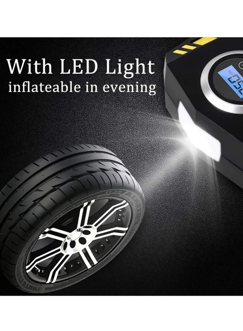 Captaintech Digital Car Tyre Inflator Air Compressor with Auto Stop and LED Light 12V Fast Portable Air Pump for Car Bicycle Motorcycle Ball Air Mattress - Image 4
