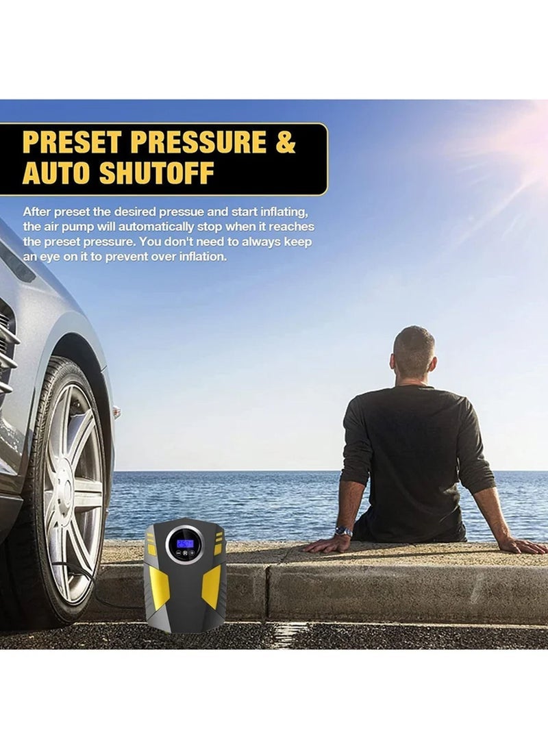 Captaintech Digital Car Tyre Inflator Air Compressor with Auto Stop and LED Light 12V Fast Portable Air Pump for Car Bicycle Motorcycle Ball Air Mattress - Image 5