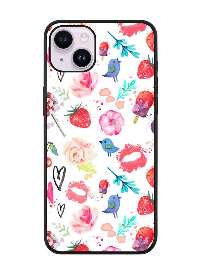 Stylizedd Rugged Black edge case for Apple iPhone 14 Slim fit Soft Case Flexible Rubber Edges Anti Drop TPU Gel Thin Cover - Summer Fever - Image 1