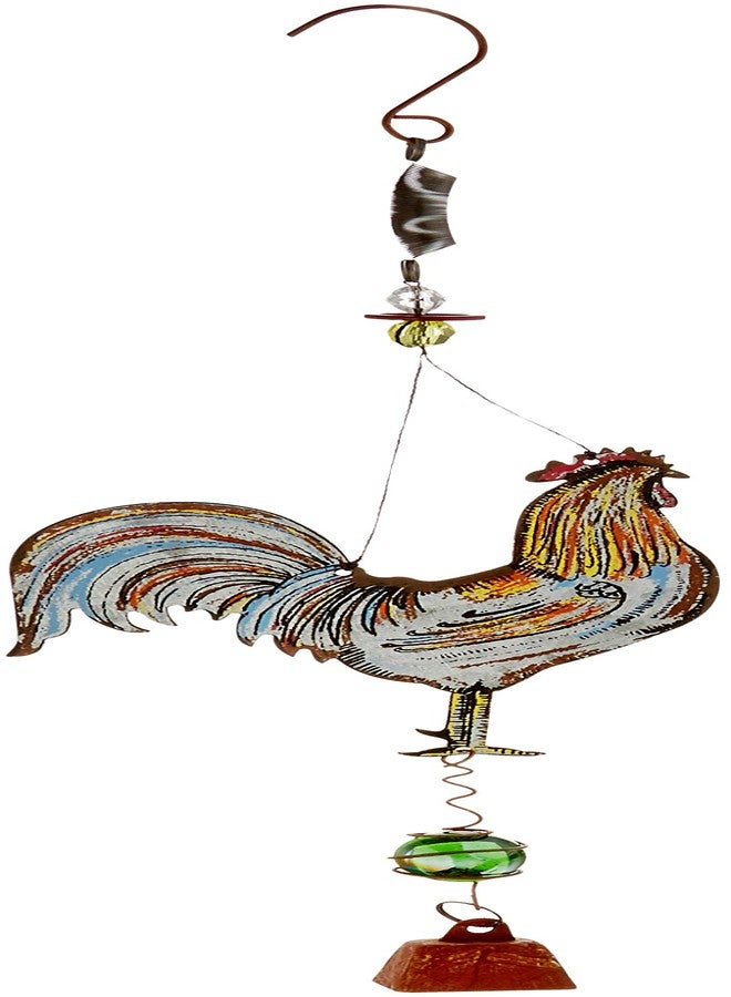 صن سيت فيستا ديزاينز ديكور حديقة نطاط من تصميمات Sunset Vista مع جرس بقرة صغير، 11 بوصة، ديك معدني مجلفن - Image 1