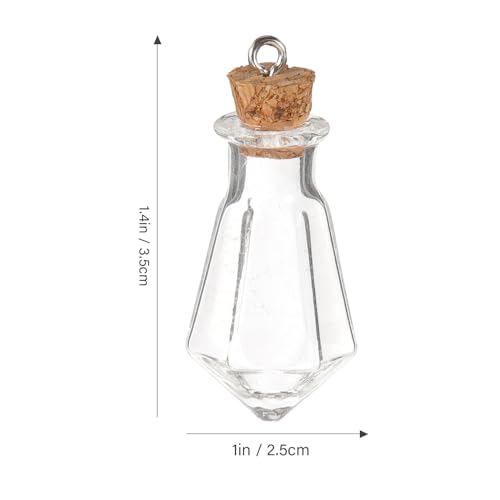 PACKOVE 10Pcs Glass Wishing Bottle Pendant Tiny Bottles Necklace Glass Vial Necklace Empty Bottles Necklaces Bottles Pendant Charms For DIY Crafts Jewelry - Image 2