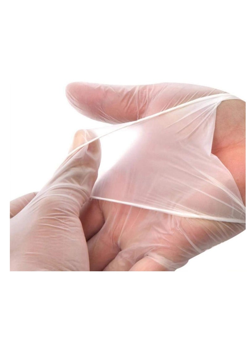 VIUAUAX 100 Pack Transparent Vinyl Disposable Gloves, Non-sterile, Food Safe, Latex Free, Virus Protection, Protective Gloves, Premium Quality for Everyday Use, Large  - Image 3