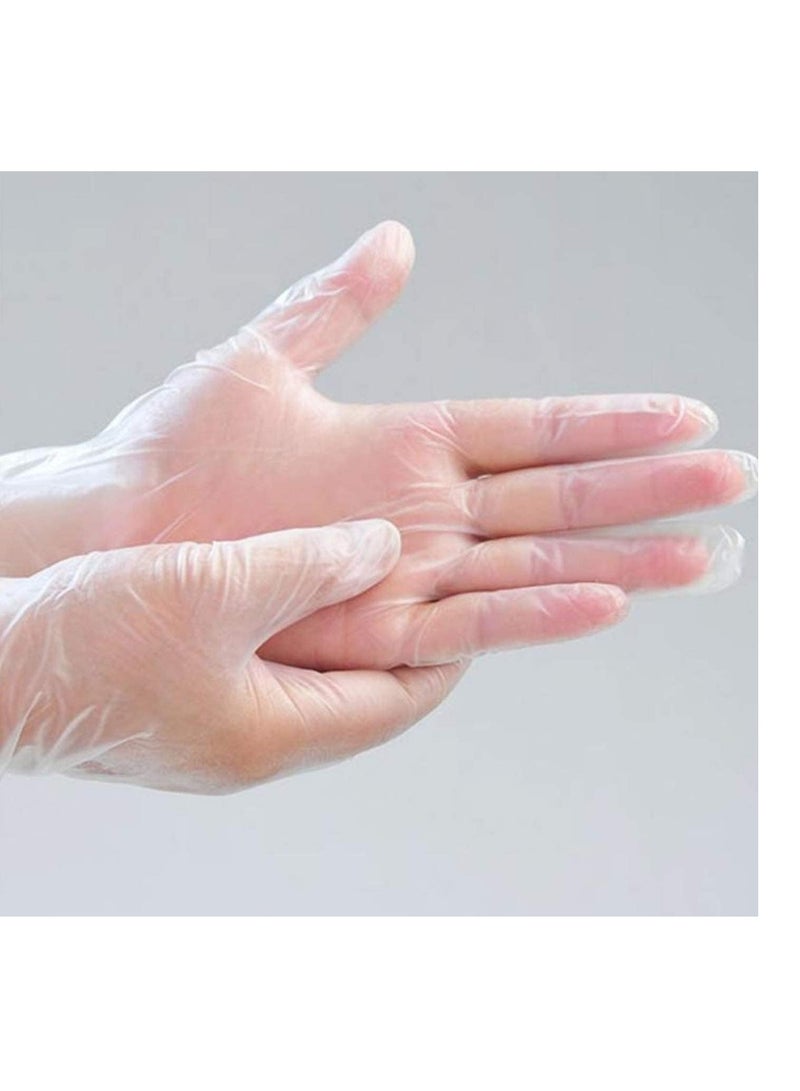 VIUAUAX 100 Pack Transparent Vinyl Disposable Gloves, Non-sterile, Food Safe, Latex Free, Virus Protection, Protective Gloves, Premium Quality for Everyday Use, Large  - Image 4