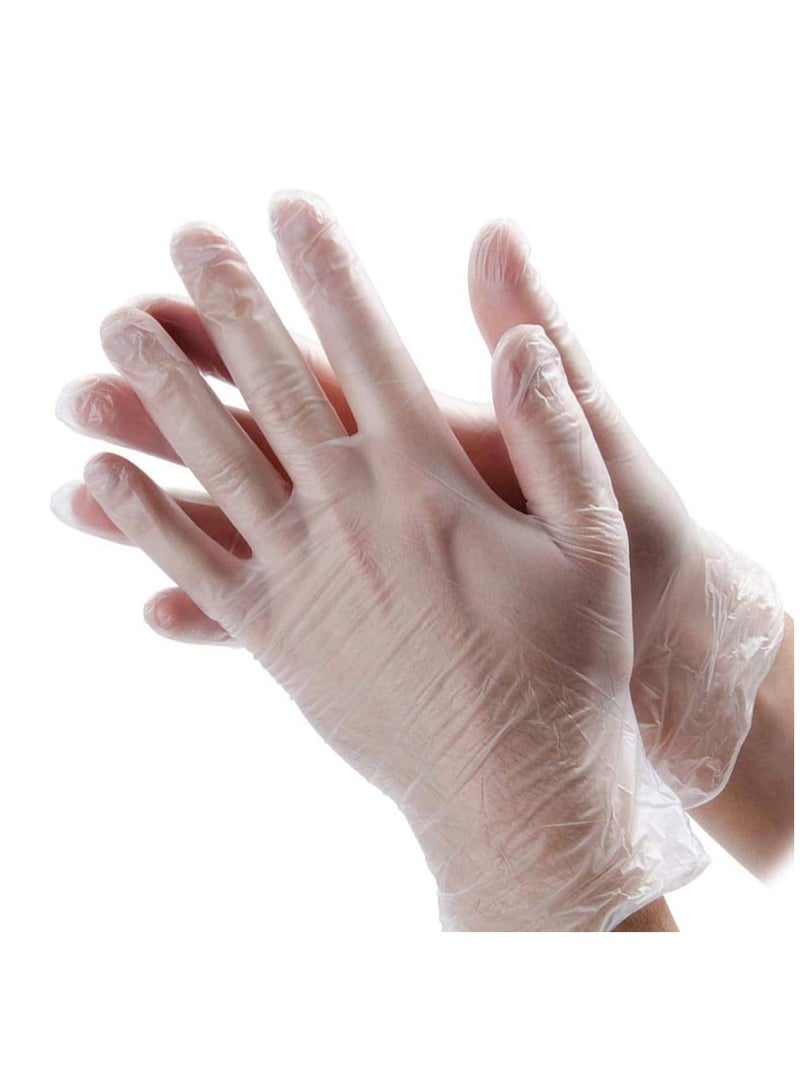 VIUAUAX 100 Pack Transparent Vinyl Disposable Gloves, Non-sterile, Food Safe, Latex Free, Virus Protection, Protective Gloves, Premium Quality for Everyday Use, Large  - Image 5