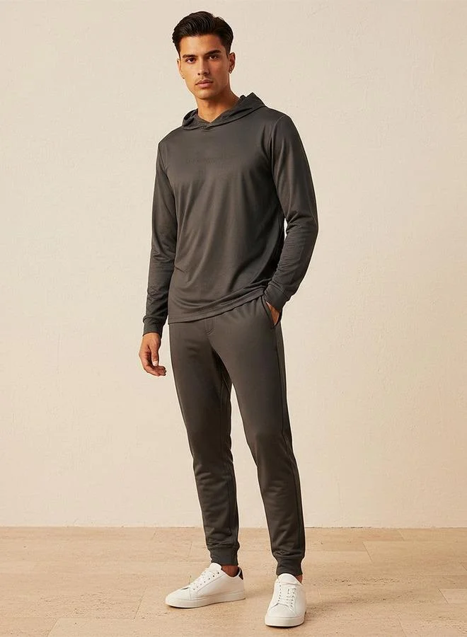 Splash Active Grey Soft Touch Long Sleeves Printed Hoodie for Men | Best Price UAE