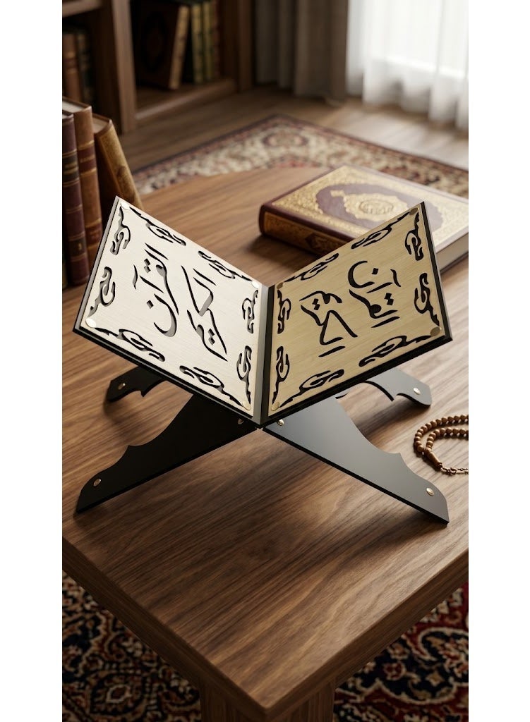 Wooden Quran stand with a traditional Islamic design - comfortable for reading - Image 1