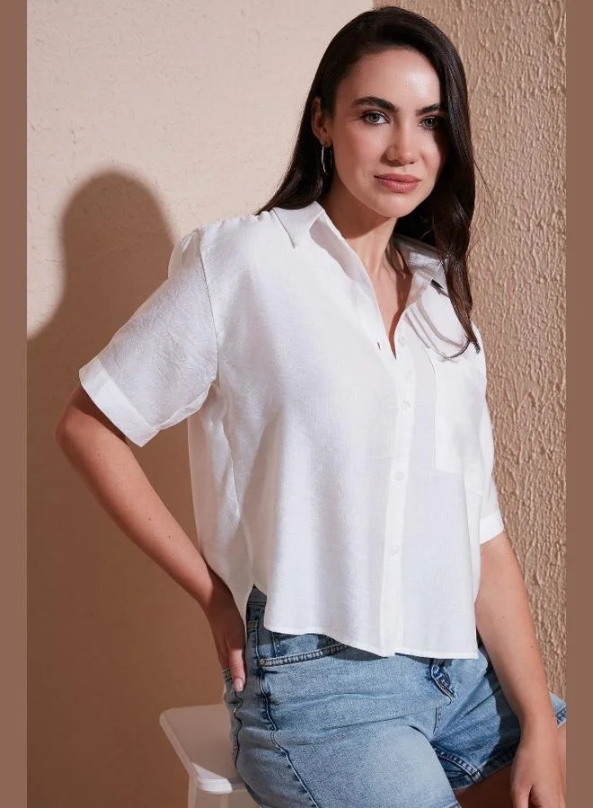 Lela Lela Regular Fit Chest Pocket Short Sleeve Shirt Women's SHIRT 6779324