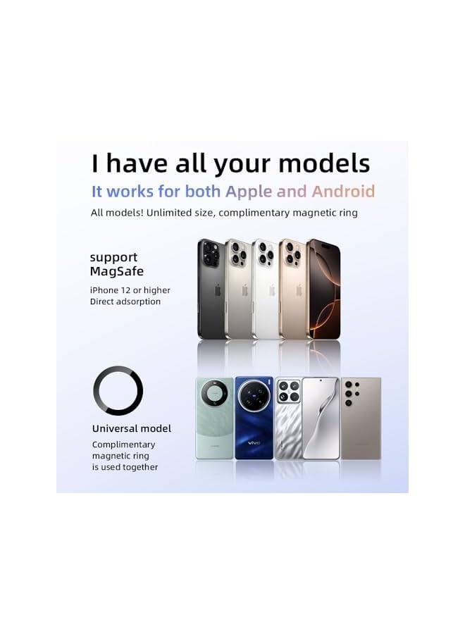 Green Tiger Car Phone Stand, Magnetic 15W Wireless Fast Charging, Compatible with Iphone12-16 Series and Galaxy S20-S24 Ultra | Strong Heat Dissipation Design | Universal Model Magnetic Ring Sticker for Use - Image 5