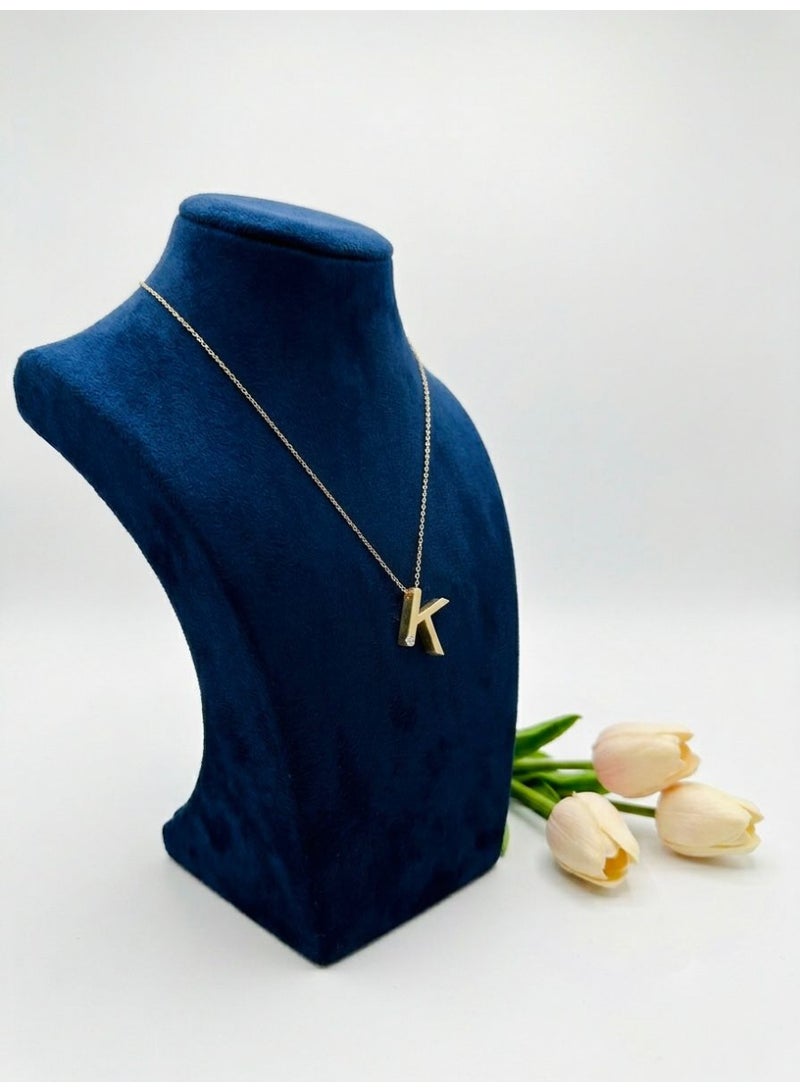 The Intermix Gems Gold Letter 'K' Pendant Necklace 18K - Image 2
